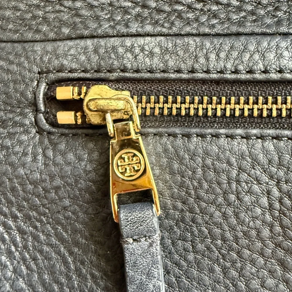 Tory Burch Fold Over Black Leather Crossbody